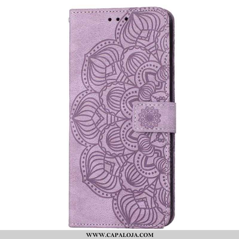 Capa Folio Para Samsung Galaxy S23 5G De Cordão Mandala Strappy