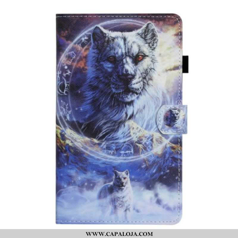 Capa Folio Para Samsung Galaxy Tab A7 Lite Lobo