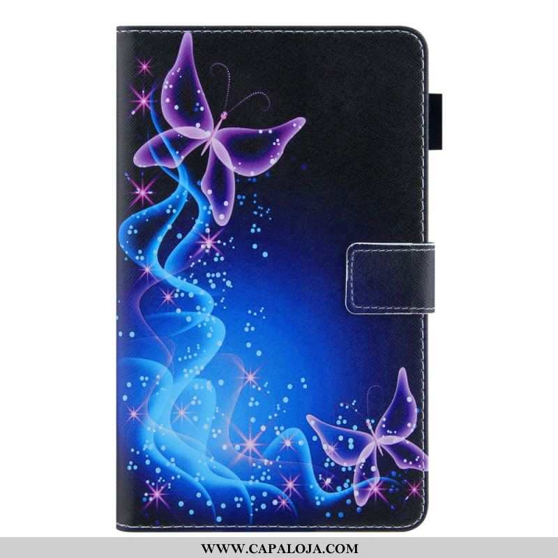 Capa Folio Para Samsung Galaxy Tab A8 (2021) Borboletas Coloridas