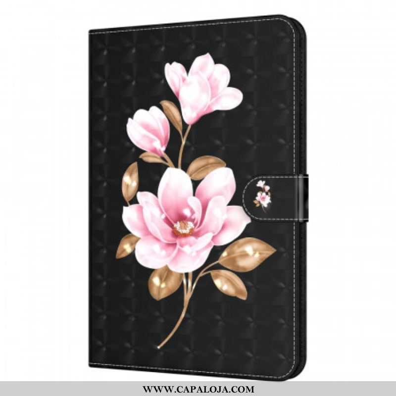 Capa Folio Para Samsung Galaxy Tab A8 (2021) Flores De Árvores De Imitação De Couro