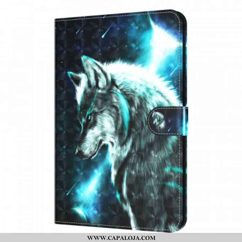 Capa Folio Para Samsung Galaxy Tab A8 (2021) Lobo Selvagem