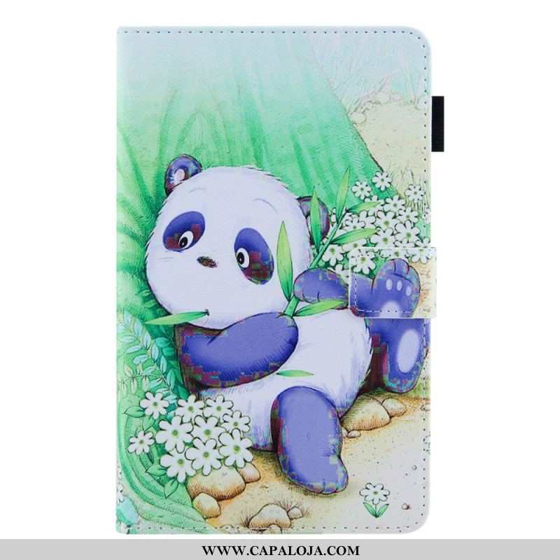 Capa Folio Para Samsung Galaxy Tab A8 (2021) Panda Fofo