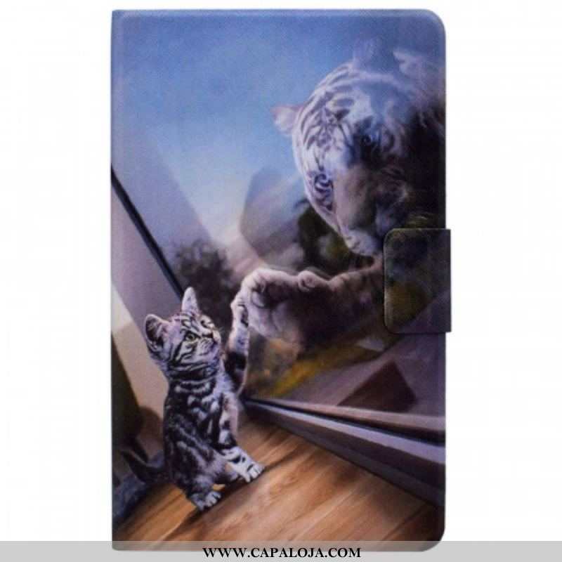 Capa Folio Para Samsung Galaxy Tab A8 (2021) Sonho De Gatinho