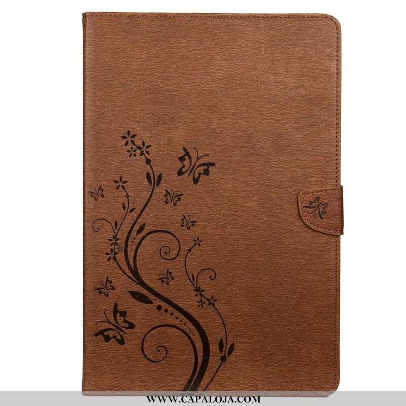 Capa Folio Para Samsung Galaxy Tab S8 Plus / Tab S7 Plus Borboletas Florais