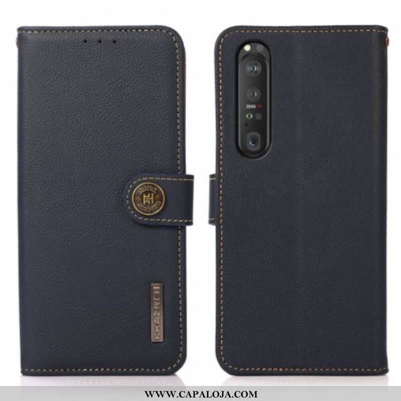 Capa Folio Para Sony Xperia 1 III Imitação De Couro Khazneh Rfid