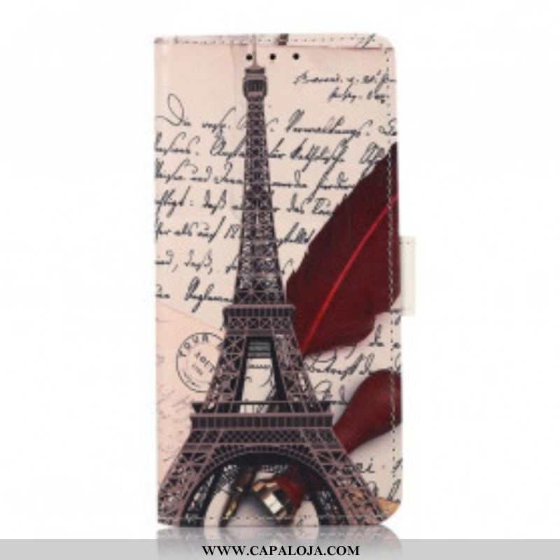 Capa Folio Para Sony Xperia 5 III Torre Eiffel Do Poeta