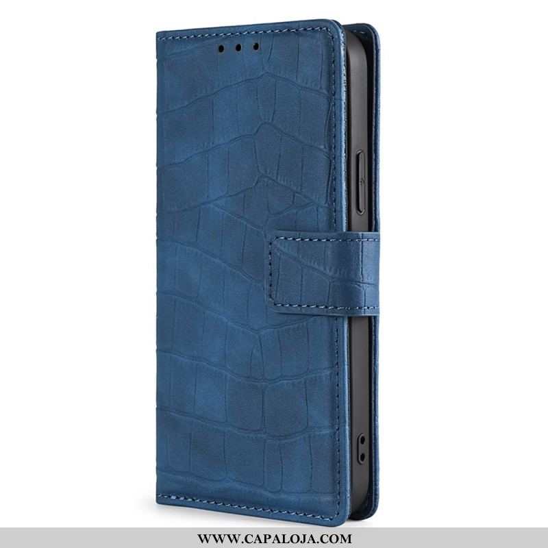 Capa Folio Para Sony Xperia 5 IV Estilo De Pele De Crocodilo