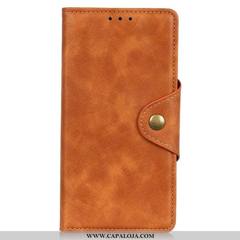 Capa Folio Para Sony Xperia Pro-I Botão Decorativo De Couro Sintético