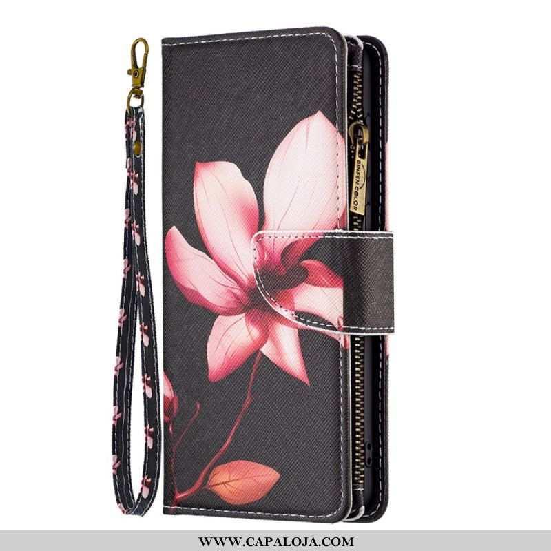 Capa Folio Para Xiaomi 12 / 12X Bolso Com Zíper Flor