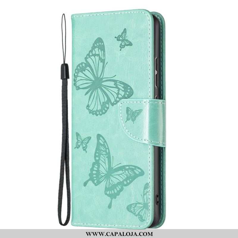 Capa Folio Para Xiaomi 12 / 12X De Cordão Tanga Borboletas