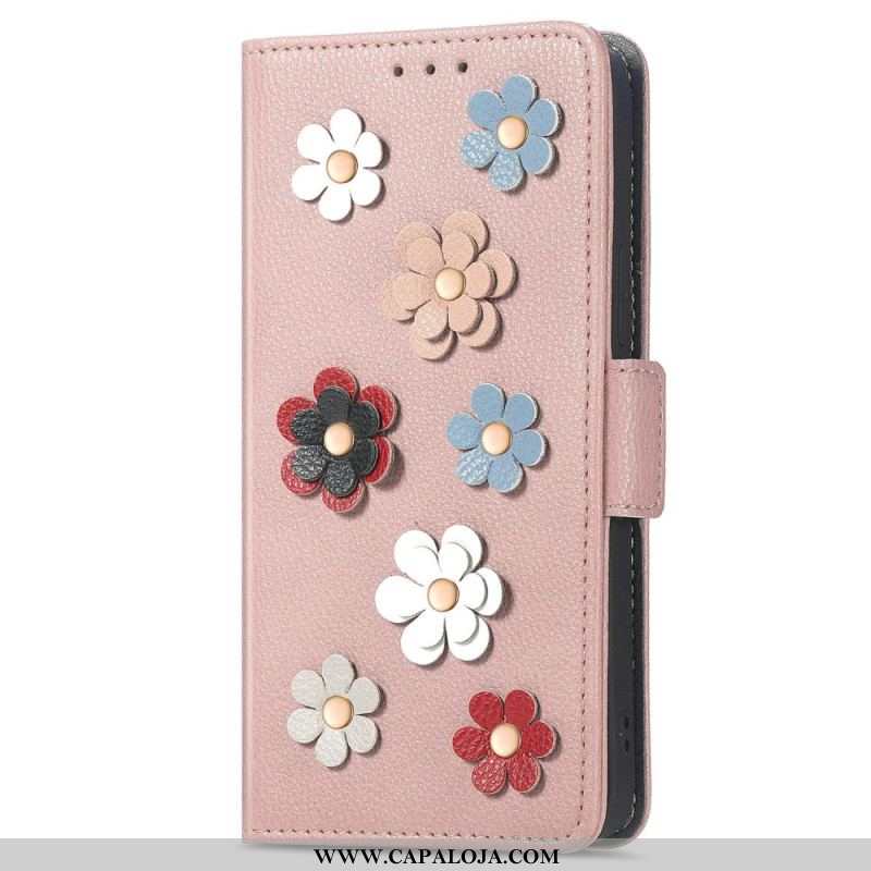 Capa Folio Para Xiaomi 13 Flores Decorativas