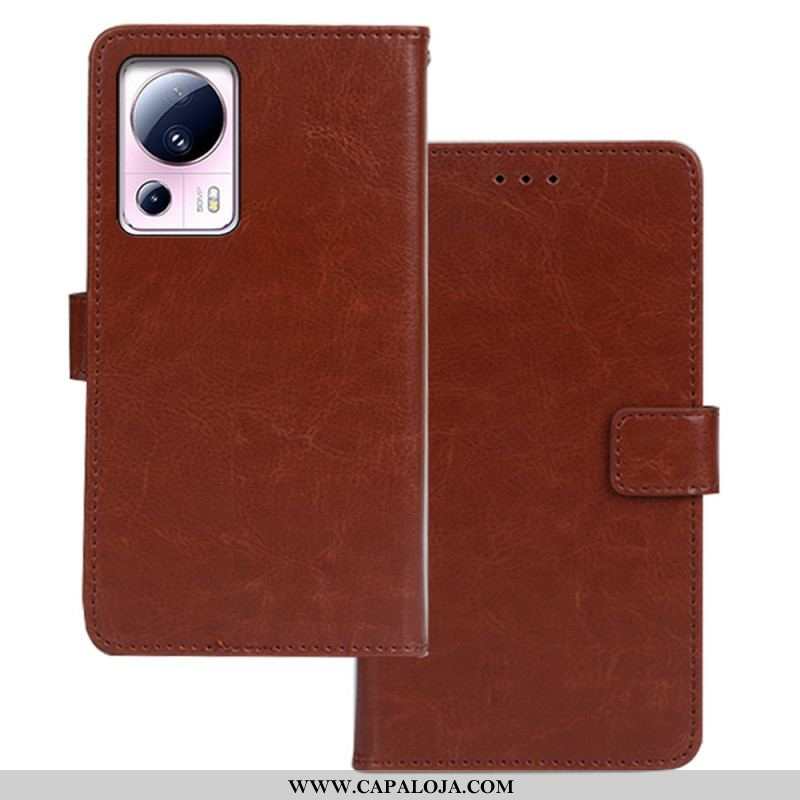 Capa Folio Para Xiaomi 13 Lite Imitação De Couro Idewei