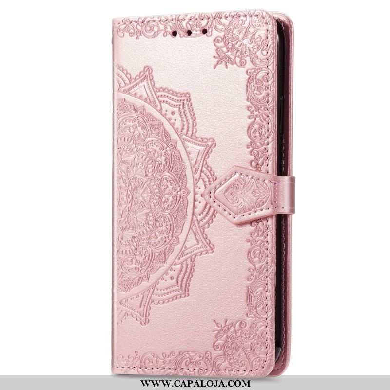 Capa Folio Para Xiaomi 13 Mandala Sol Com Cordão