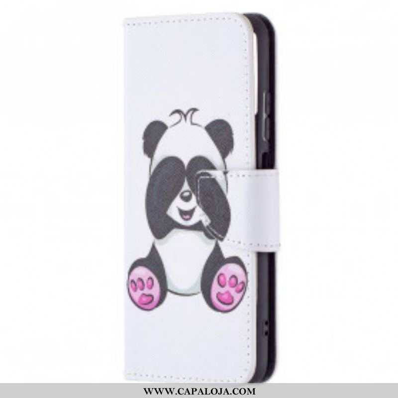 Capa Folio Para Xiaomi Redmi Note 10 / 10S Panda Divertido