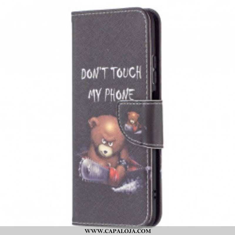 Capa Folio Para Xiaomi Redmi Note 10 / 10S Urso Perigoso