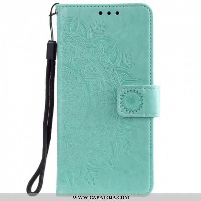 Capa Folio Para Xiaomi Redmi Note 10 5G Mandala Do Sol