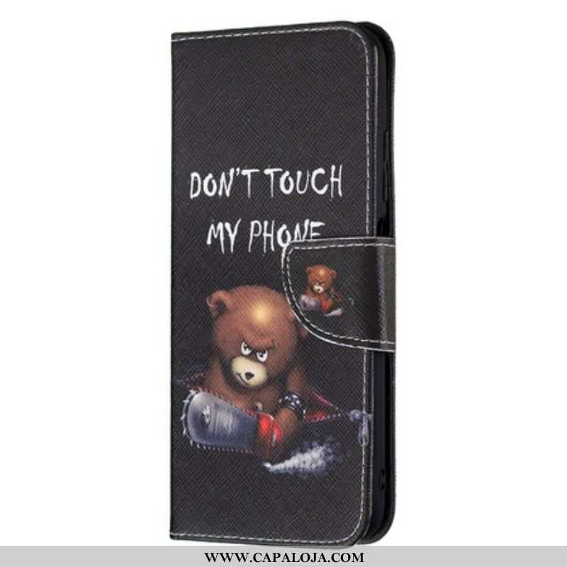 Capa Folio Para Xiaomi Redmi Note 10 5G Urso Perigoso