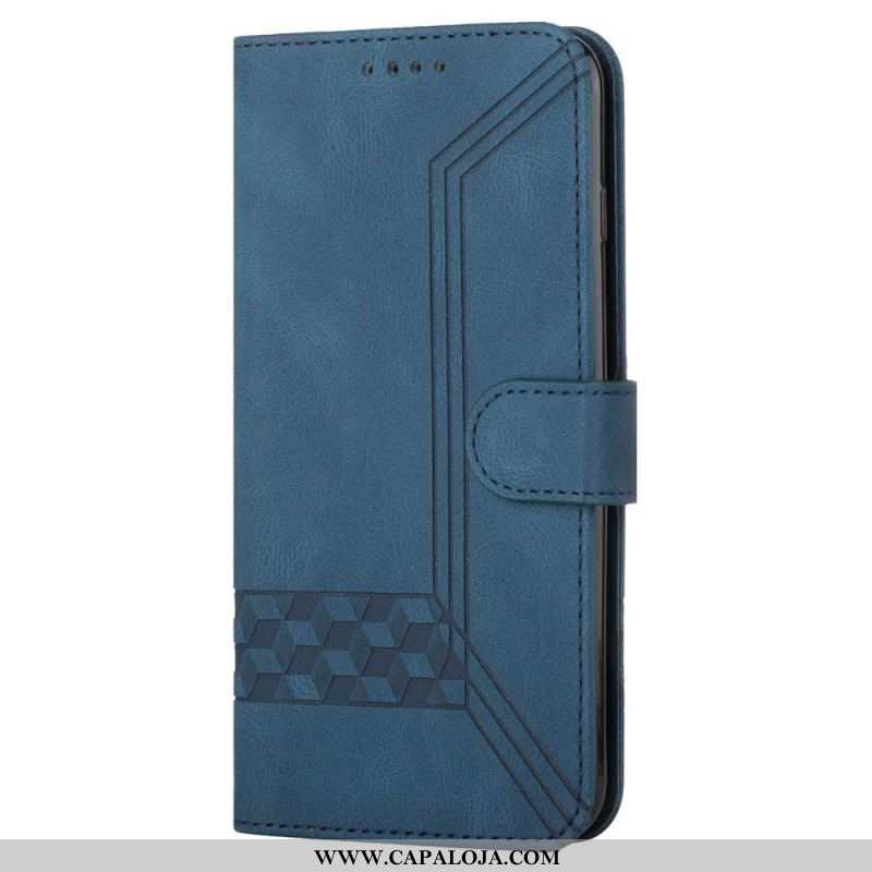 Capa Folio Para Xiaomi Redmi Note 10 Pro De Cordão Tira Friso Geométrico