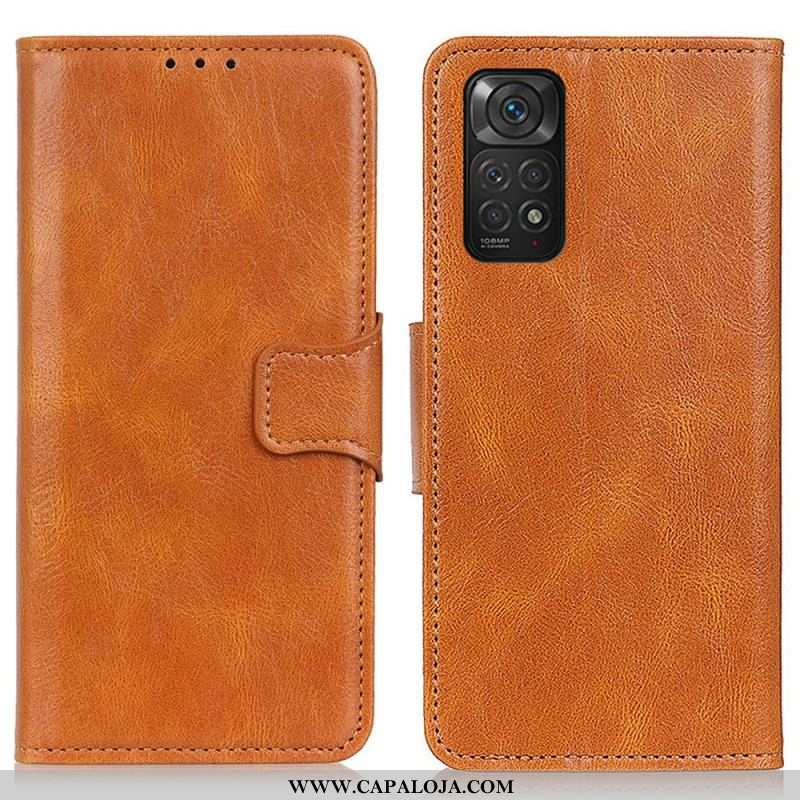 Capa Folio Para Xiaomi Redmi Note 11 / 11S Fecho Reversível Efeito Couro