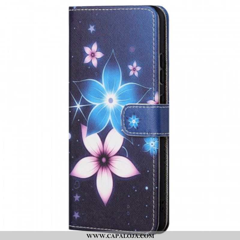 Capa Folio Para Xiaomi Redmi Note 11 Pro / 11 Pro 5G De Cordão Flores De Cinta Lunar