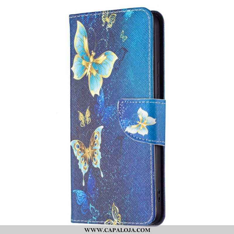 Capa Folio Para Xiaomi Redmi Note 11 Pro Plus 5G Borboletas Da Noite