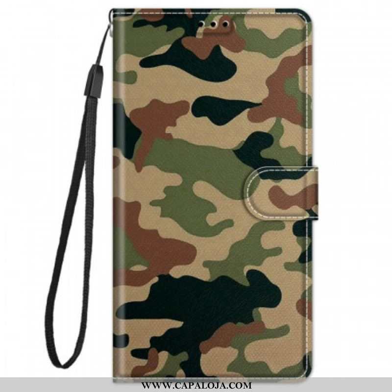 Capa Folio Para Xiaomi Redmi Note 11 Pro Plus 5G Camuflagem Militar