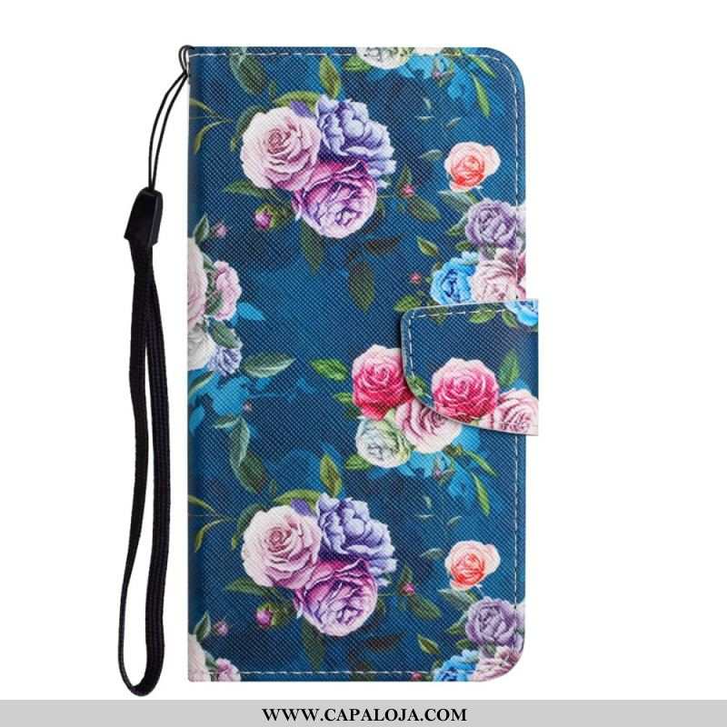 Capa Folio Para Xiaomi Redmi Note 11 Pro Plus 5G Flores Reais Da Liberdade