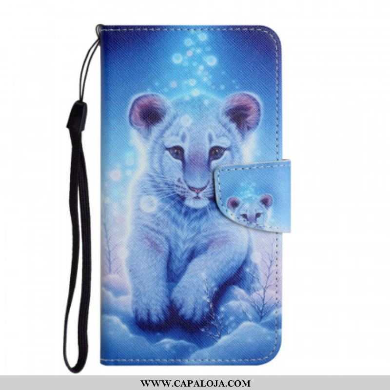 Capa Folio Para Xiaomi Redmi Note 11 Pro Plus 5G Tigre De Neve