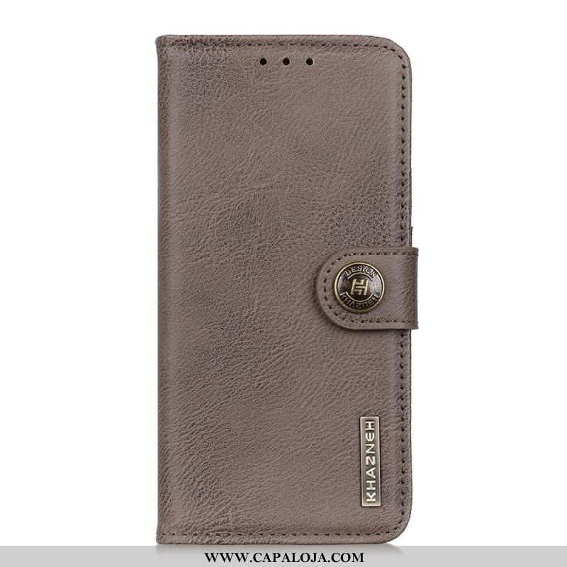 Capa Folio Para Xiaomi Redmi Note 12 4G Couro Sintético Retrô Khazneh