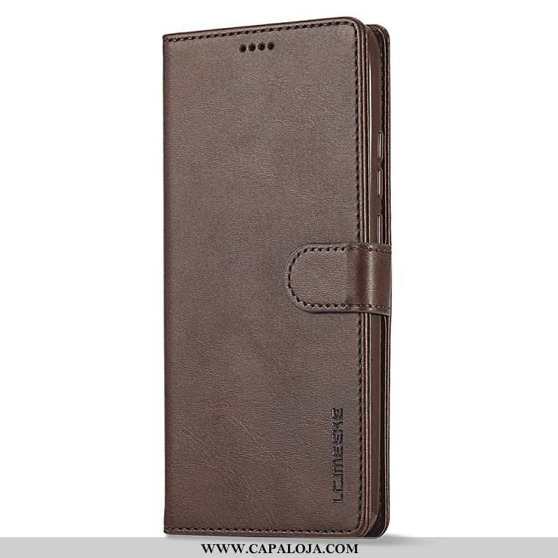 Capa Folio Para Xiaomi Redmi Note 12 4G Efeito Couro Lc.imeeke