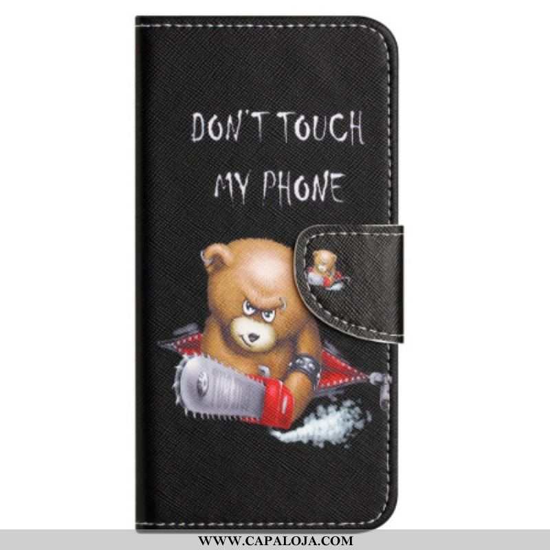 Capa Folio Para Xiaomi Redmi Note 12 4G Urso Perigoso