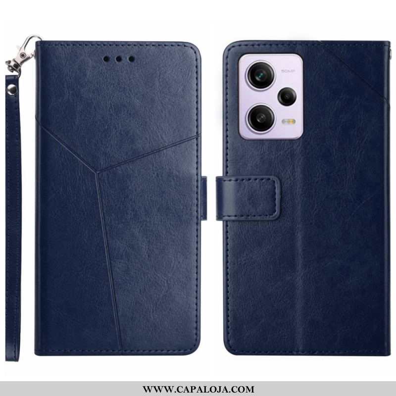 Capa Folio Para Xiaomi Redmi Note 12 Pro De Cordão Design Y Strappy