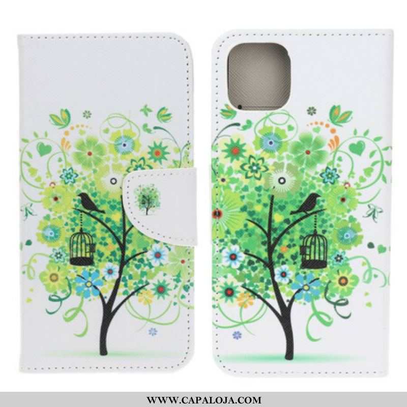 Capa Folio Para iPhone 13 Mini Árvore Florida