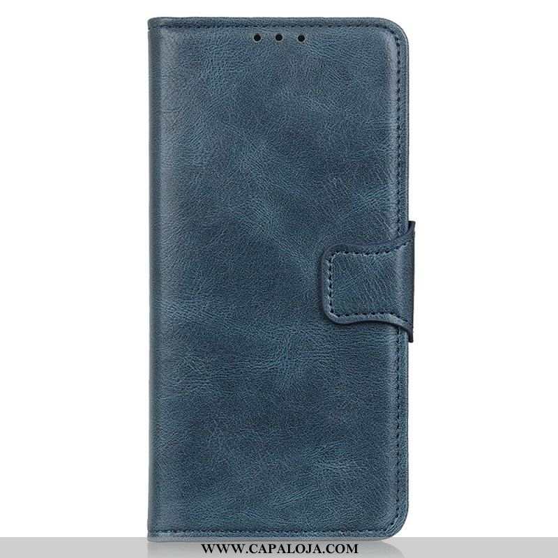 Capa Folio Para iPhone 14 Fecho De Couro Estilo Reversível