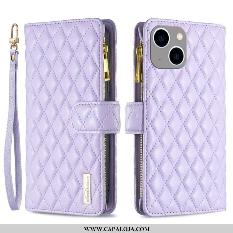 Capa Folio Para iPhone 14 Plus Estilo De Cor Binfen Acolchoado