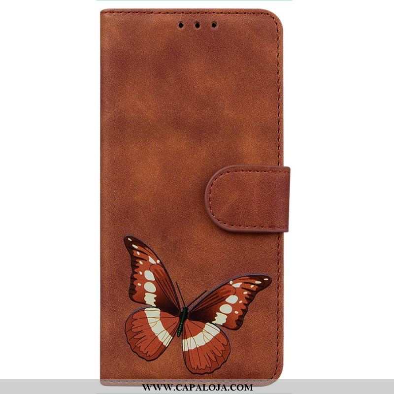 Capa Folio Para iPhone 14 Pro Elegância Borboleta