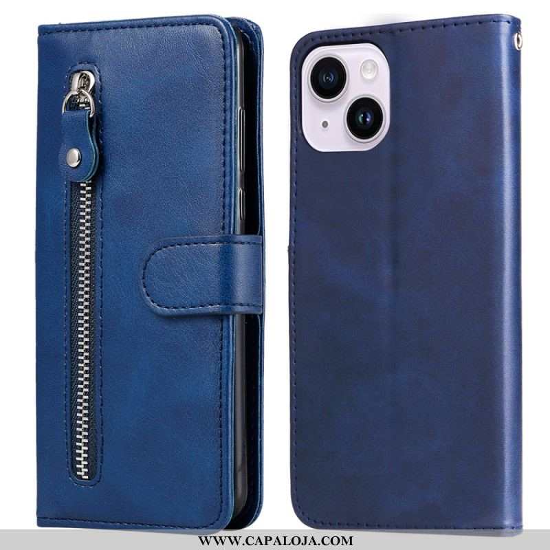 Capa Folio Para iPhone 15 Porta-moedas