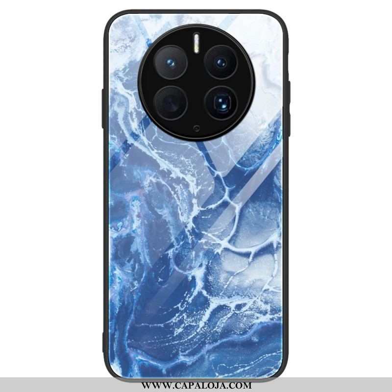 Capa Para Huawei Mate 50 Pro Elegante Vidro Temperado De Mármore