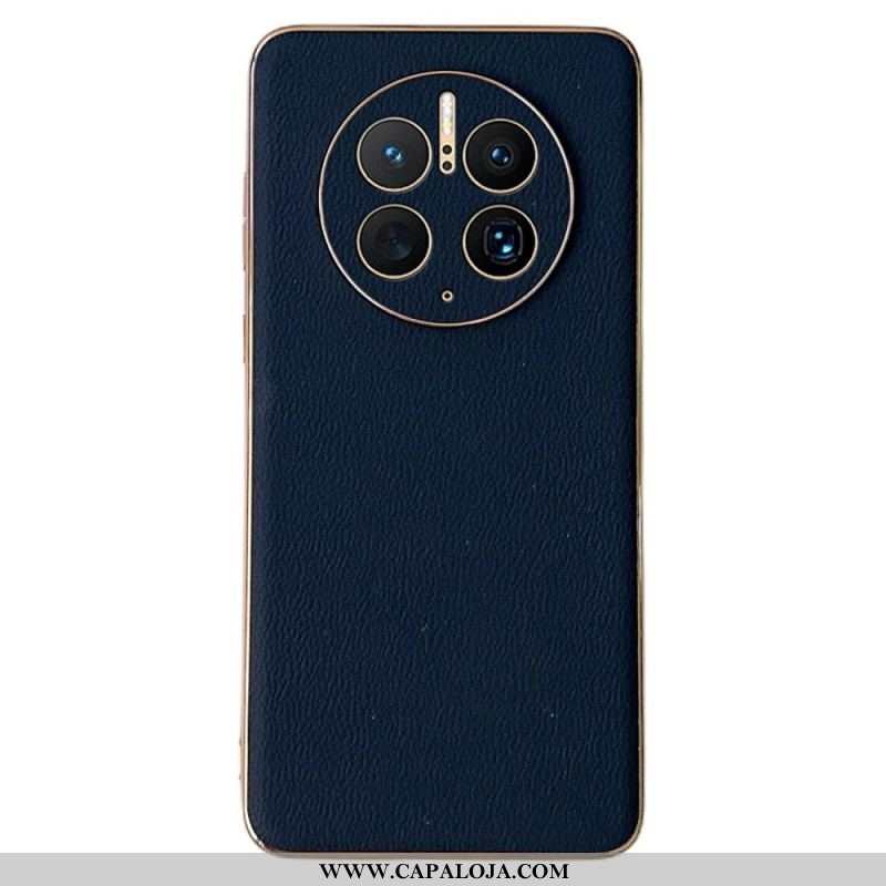 Capa Para Huawei Mate 50 Pro Elegância Em Couro Genuíno