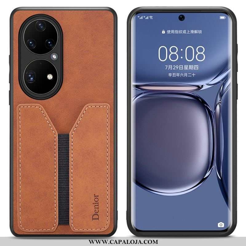 Capa Para Huawei P50 Pro Titular De Cartão Elástico Denior