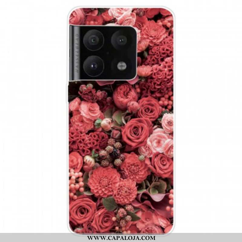 Capa Para OnePlus 10 Pro 5G Flores Cor De Rosa