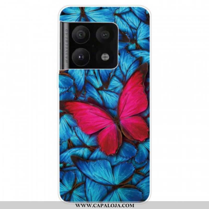 Capa Para OnePlus 10 Pro 5G Mangueira Borboleta Fúcsia