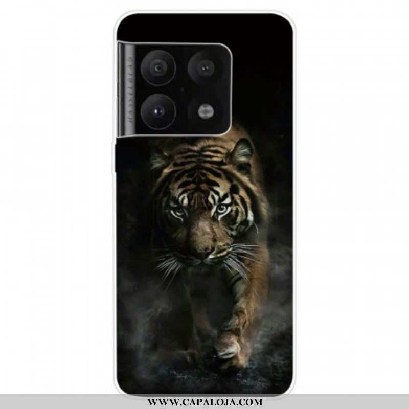 Capa Para OnePlus 10 Pro 5G Tigre Flexível Na Névoa