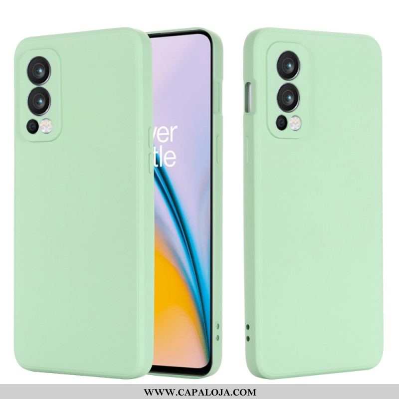 Capa Para OnePlus Nord 2 5G Silicone Líquido Com Cordão