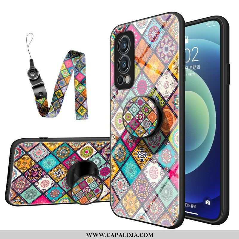 Capa Para OnePlus Nord 2 5G Suporte Magnético Patchwork