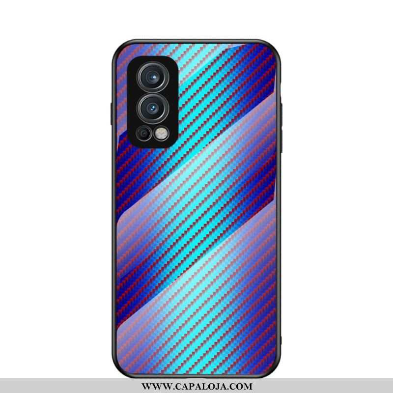 Capa Para OnePlus Nord 2 5G Vidro Temperado De Fibra De Carbono