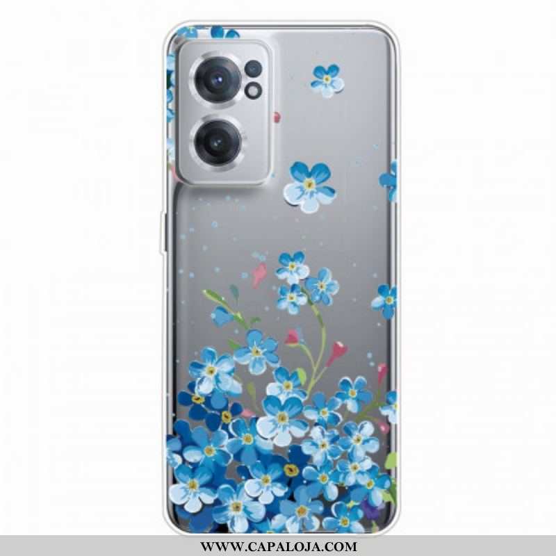 Capa Para OnePlus Nord CE 2 5G Flores Azuis