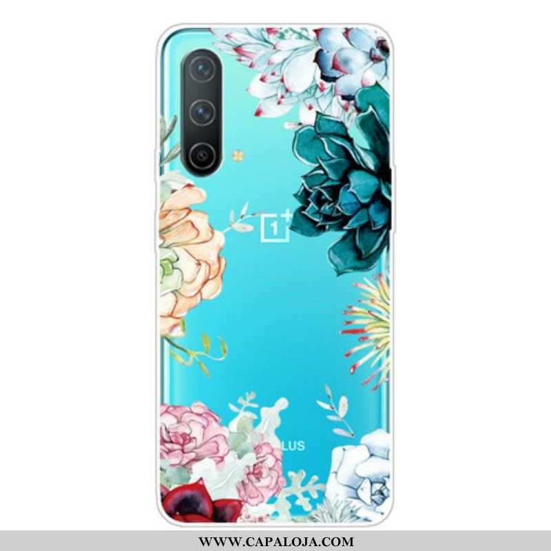 Capa Para OnePlus Nord CE 5G Flores Em Aquarela Sem Costura