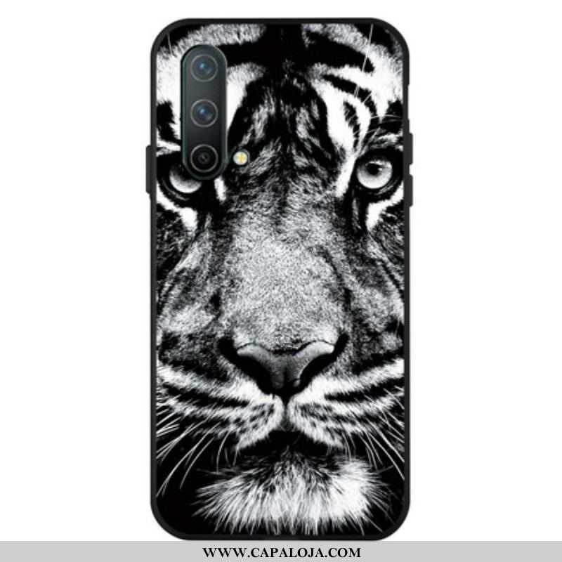 Capa Para OnePlus Nord CE 5G Tigre Preto E Branco