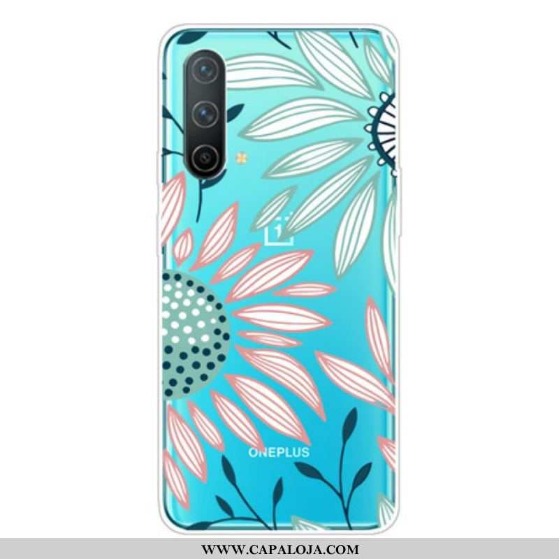 Capa Para OnePlus Nord CE 5G Uma Flor Transparente